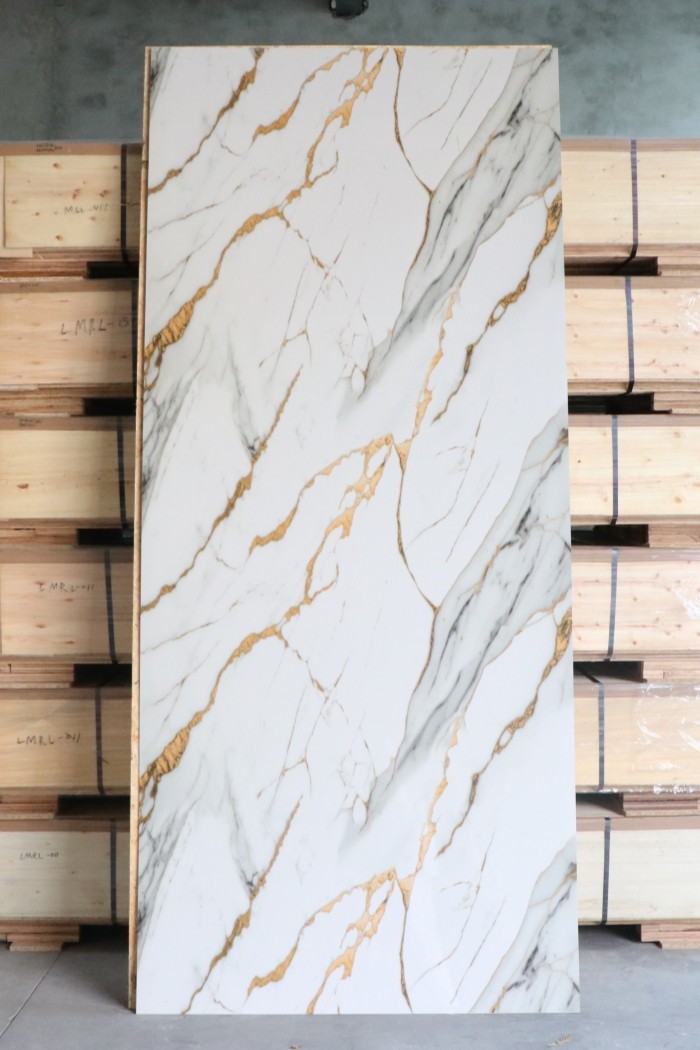 Decorative High Gloss PVC Wall Panel Marble Sheet factory