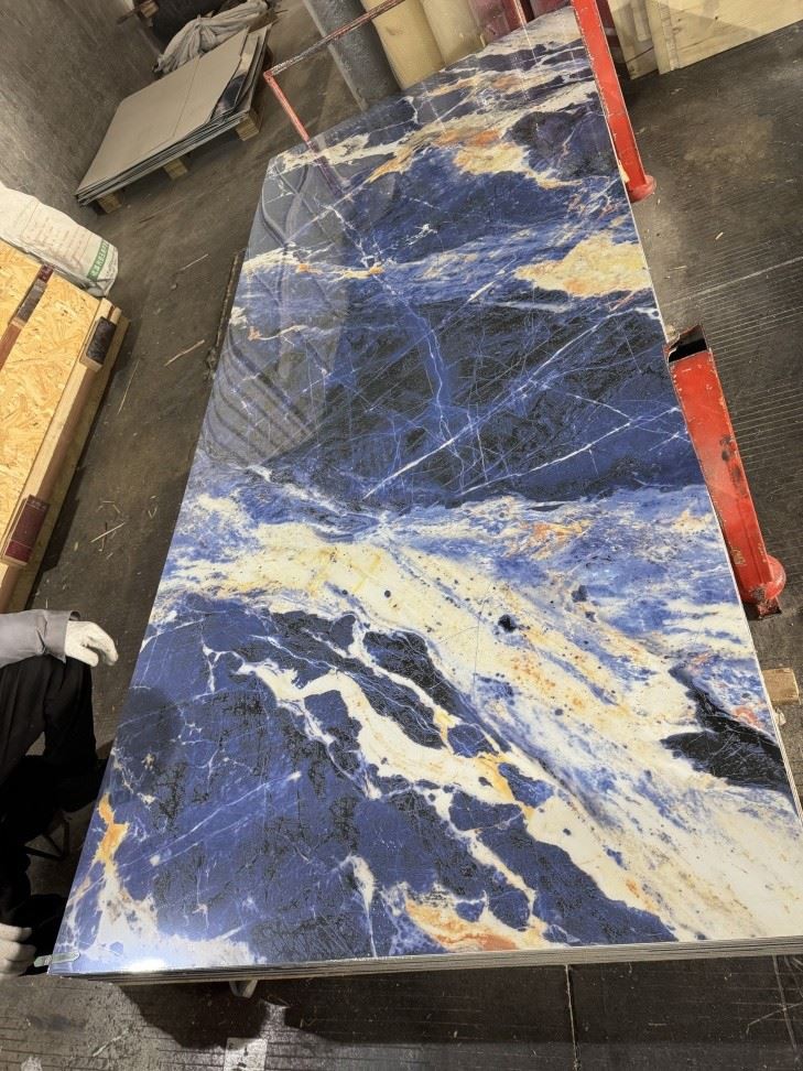 Интериорен лъскав мраморен панел за стена за декорация